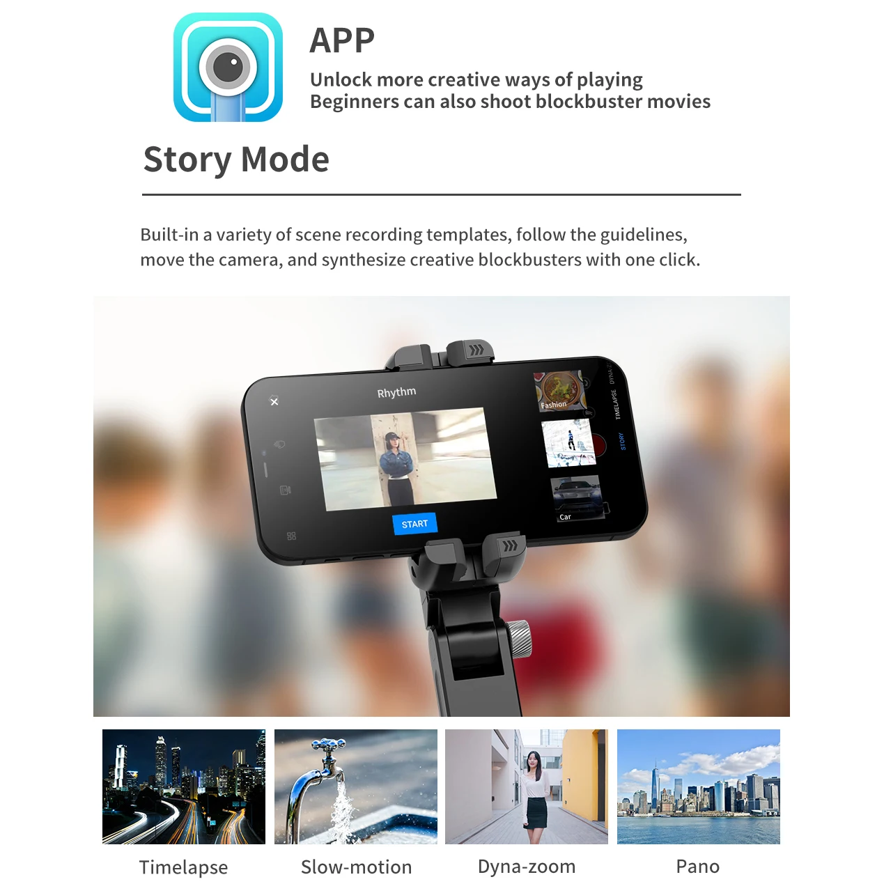 Selfie Stick Phone Gimbal Stabilizer For iPhone Android Action Camera Tripod Cellphone Mobile Cell Smartphone Handle Grip Video