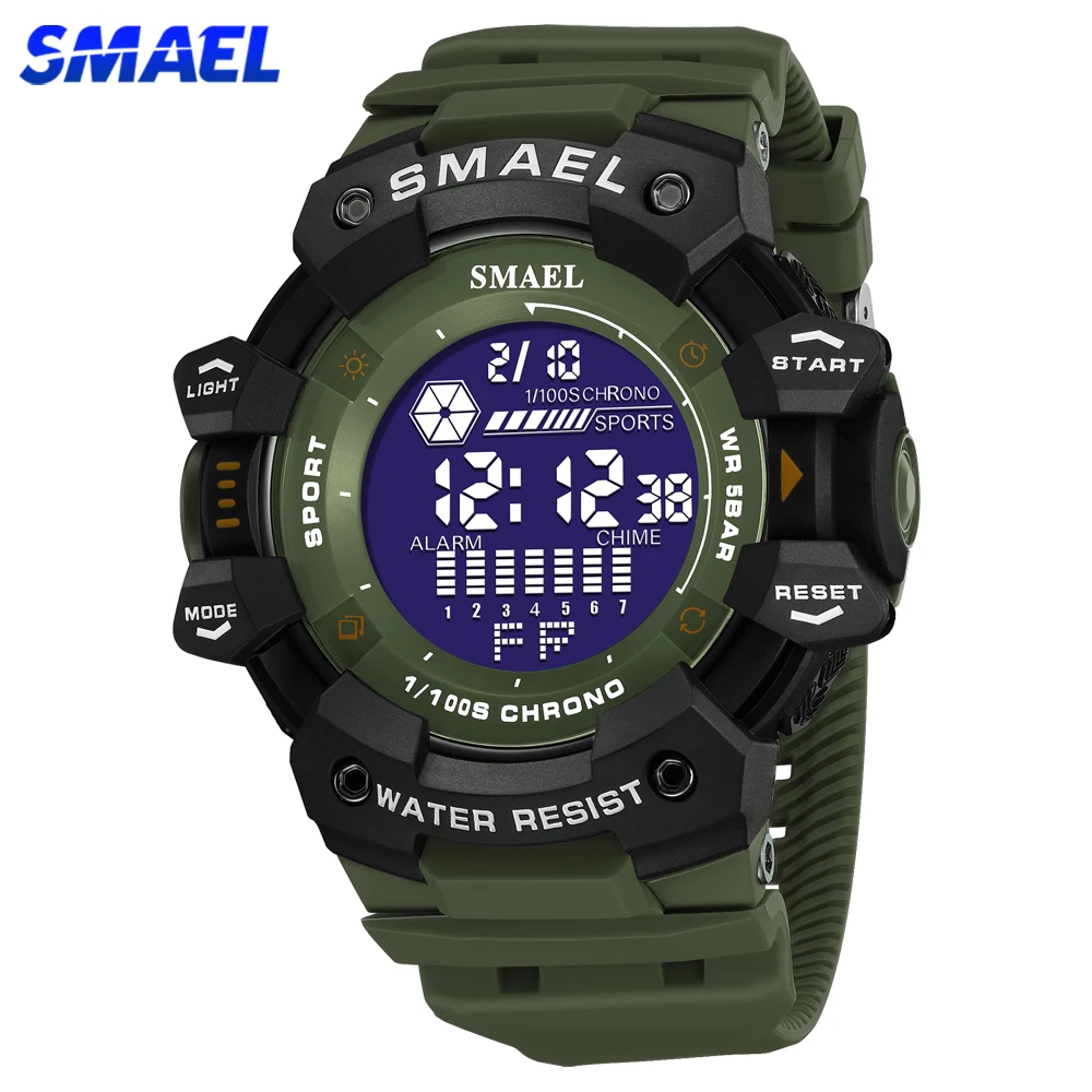 SMAEL Creative Sport Watches Men LED Display Electronic Watch Fashion Youth Count Down Stopwatch Digital Wristwatch For Male