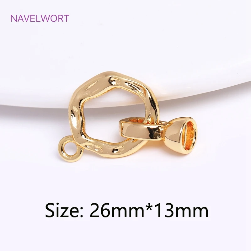 Trendy 18K Gold Überzogene Runde Perle Verschluss Stecker Für Armband Halskette Machen Liefert DIY Schmuck Zubehör Großhandel