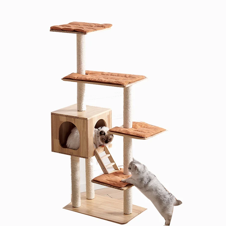 Mobili per case da gioco per animali domestici con torre per alberi per gatti con struttura da arrampicata multi-livello personalizzata all'ingrosso di alta qualità per gatti