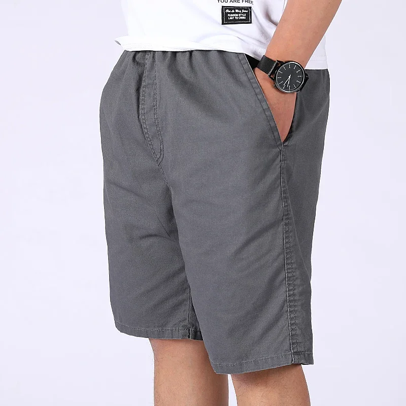 Herren Casual 100% Baumwoll-Shorts Weich Gewaschen Locker Sitzende Bermuda-Shorts Sommer Elastischer Bund Kordelzug-Shorts für Herren Tägliche Kleidung – Detail 18