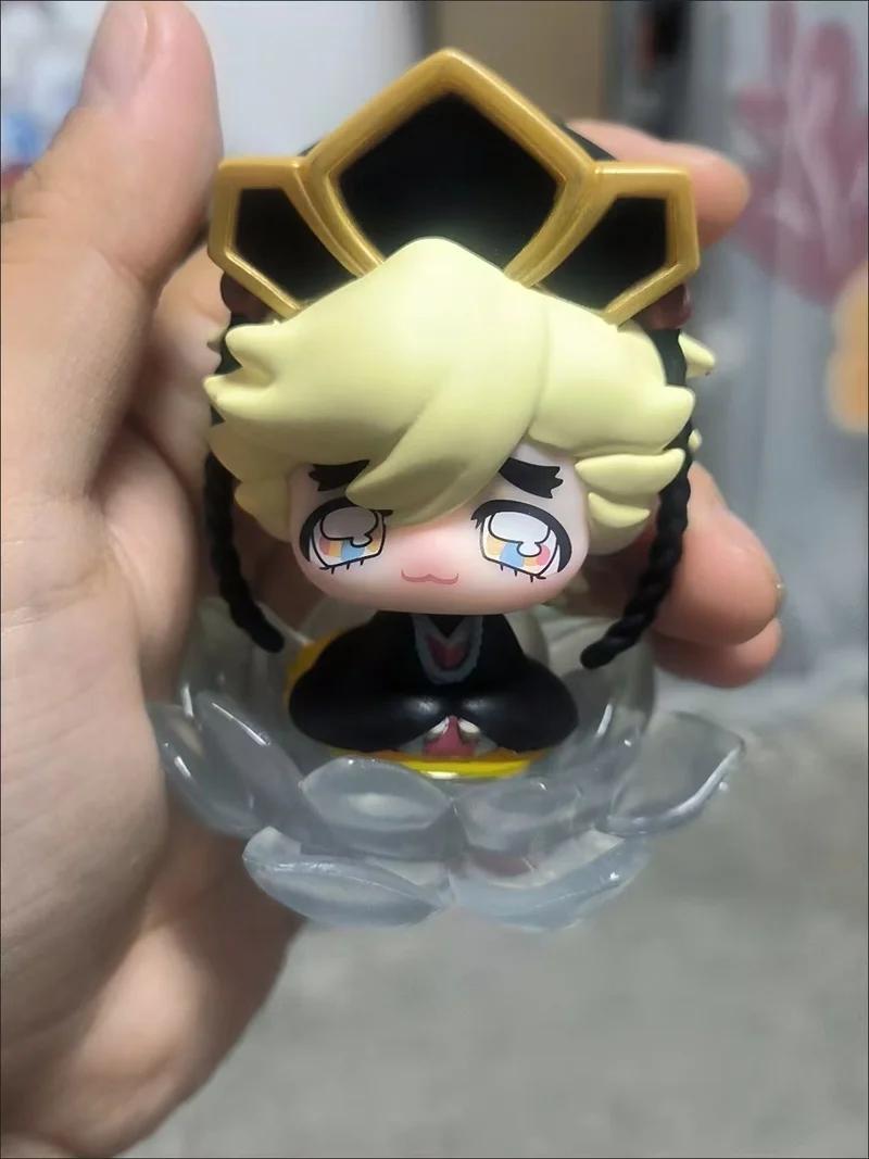 Demon Slayer Douma Chibi Anime Figure Lotus Sitting Collectible Noodle Press Car Decor Computer Case Decor Desktop Ornament - view 5