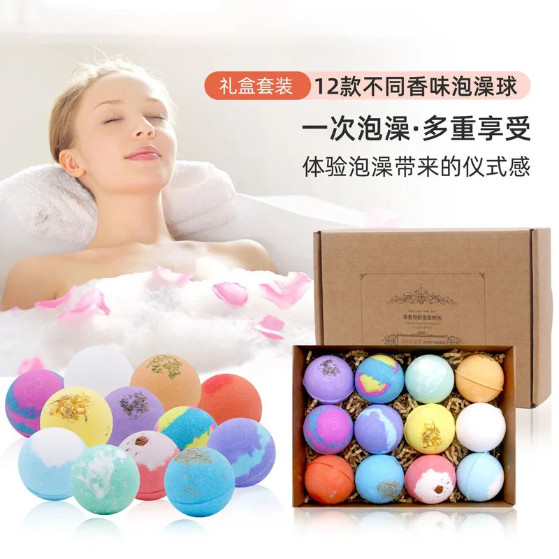 12 Sets Dried Flower Bath Balls with Aromatherapy Various Styles Relaxing Bubble Bath Balls And Bath Salts for a Soothing Experi