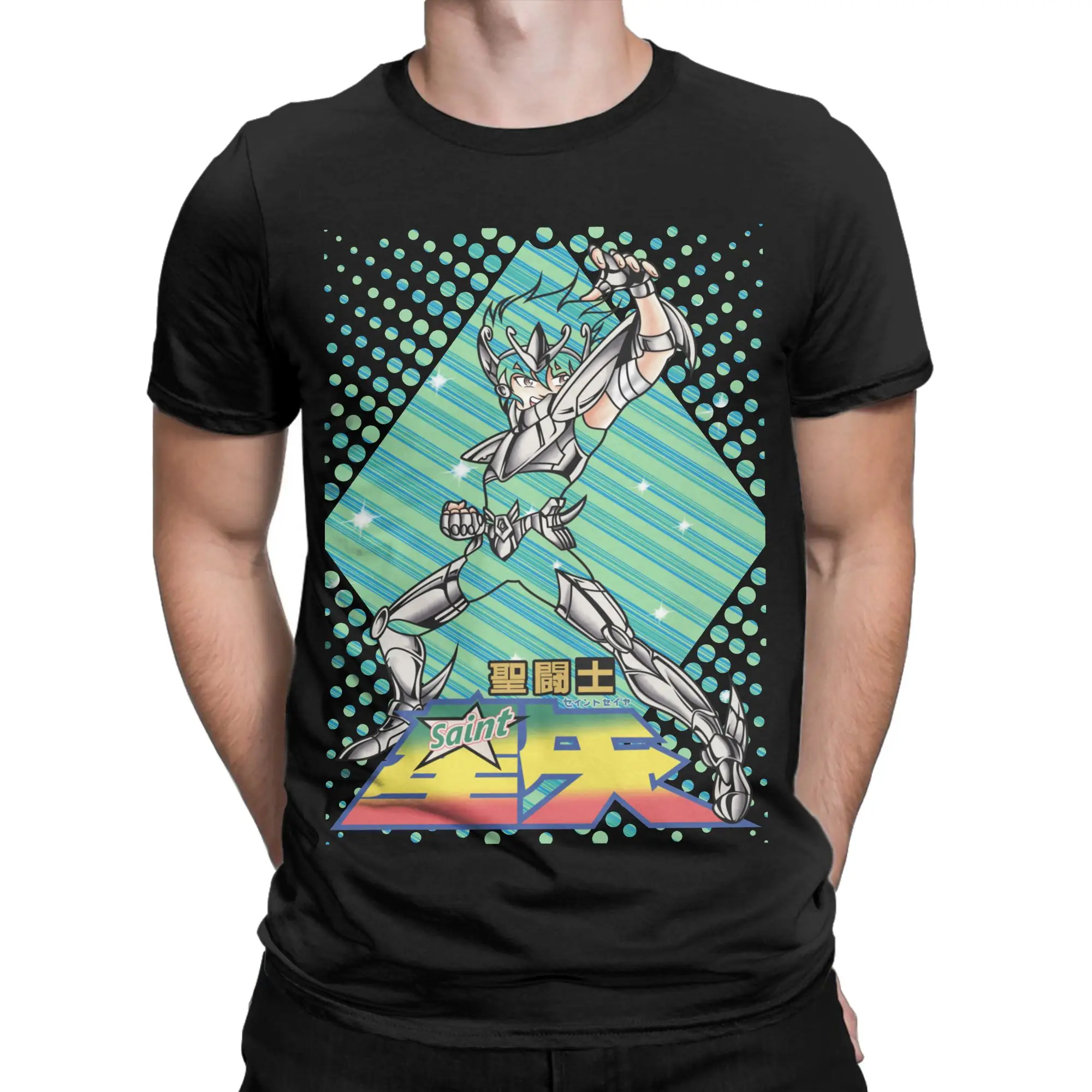 Knights of The Zodiac Men Women T Shirts Anime Vintage Tee Shirt Short Sleeve Crewneck T-Shirt Cotton Graphic Clothes