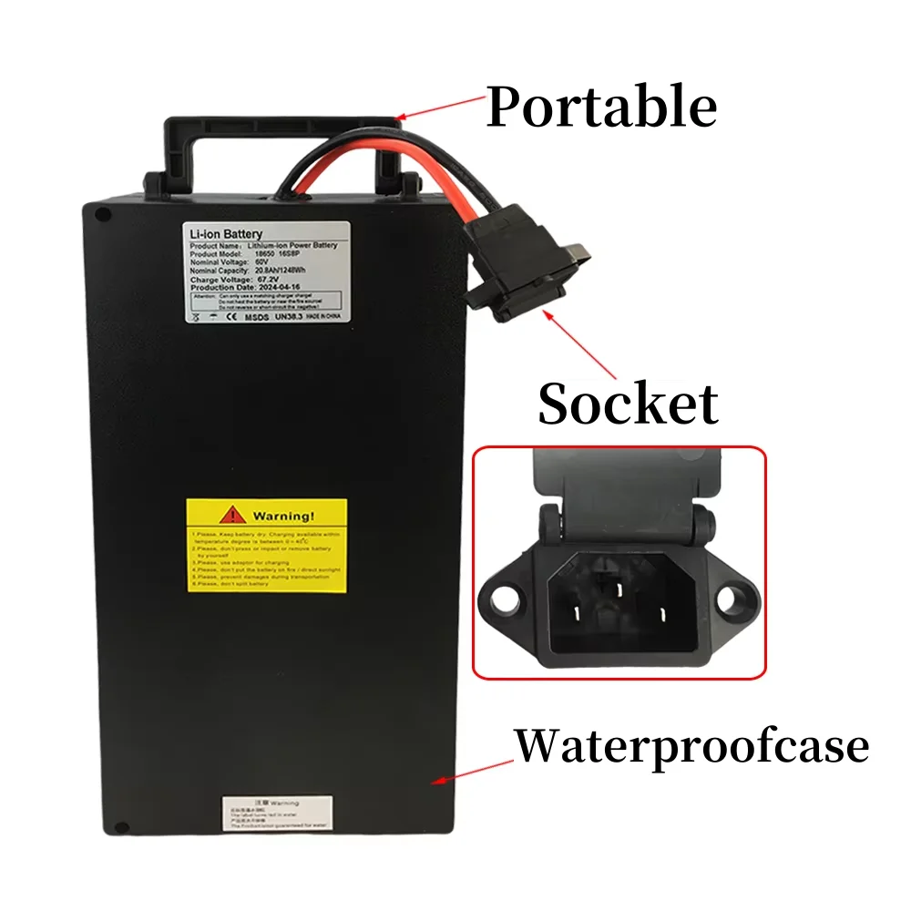 For Harley 60v Electric Motor Bike Lithuim Battery 30ah Three-wheeled E Scooter batteries Citycoco WS-PRO TRIKE