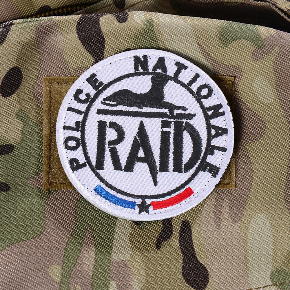 Insignia bordada de la Fuerza Raid Elite de la Policía Nacional Francesa – Parche Coleccionable Militar para Mochilas y Decoración de Equipos
