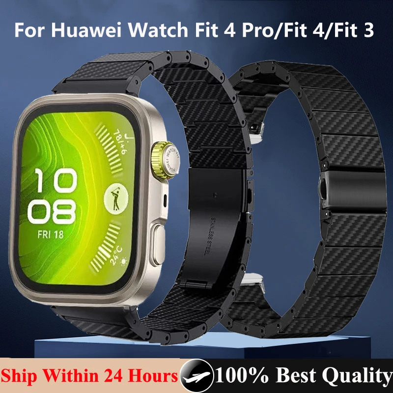 Kohlefaser-Armband für Huawei Watch Fit 4 Pro, leichtes Armband für Huawei Watch Fit 4 Pro Fit 3 Fit 4 Correa-Gürtel
