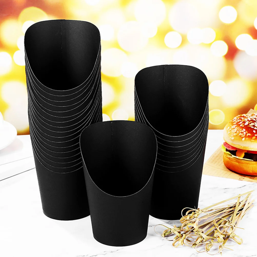 

50 Pcs Slanted Ice Cream Box Small Snack Cups Paper Appetizer Compact Holders French Fry Holding Disposable Sandwich