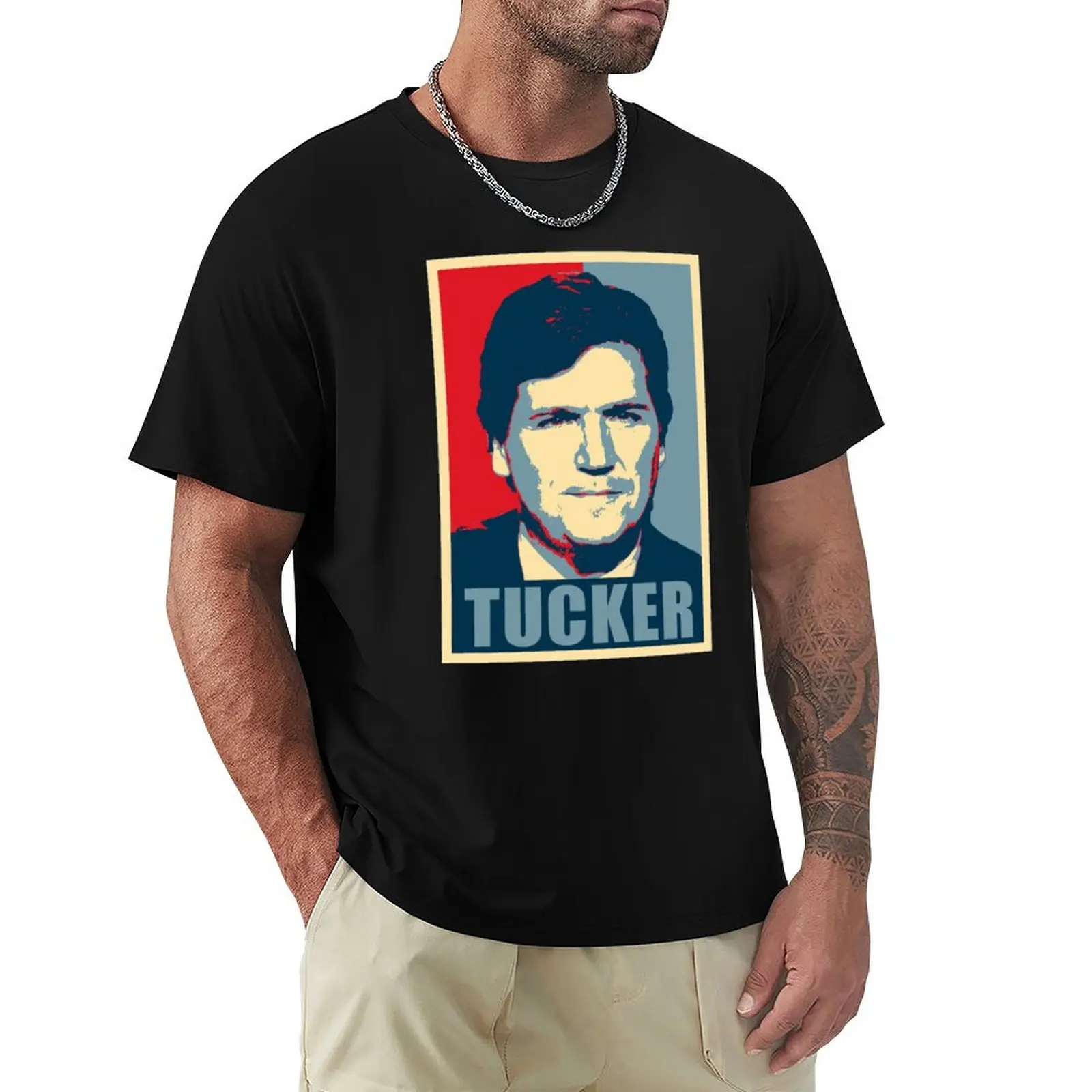 T-shirt Tucker Carlson Hope, t-shirt décontracté de style streetwear basique