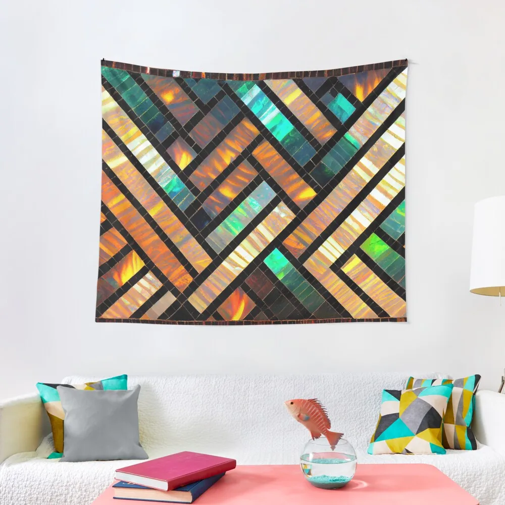 

Fire Opal and Mother of Pearl Mosaic Inlay Tapestry Wall Coverings Wall Hanging Bedroom Organization And Decoration Tapestry