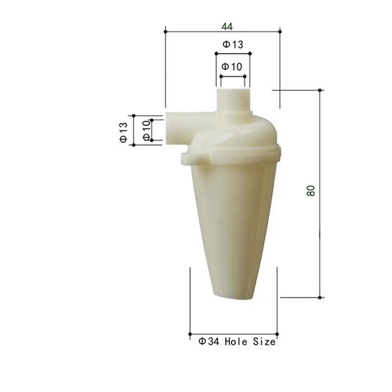 Cyclone dust collector with an inner diameter of 10mm is used for the dust removal equipment of tertiary vacuum cleaner cleani