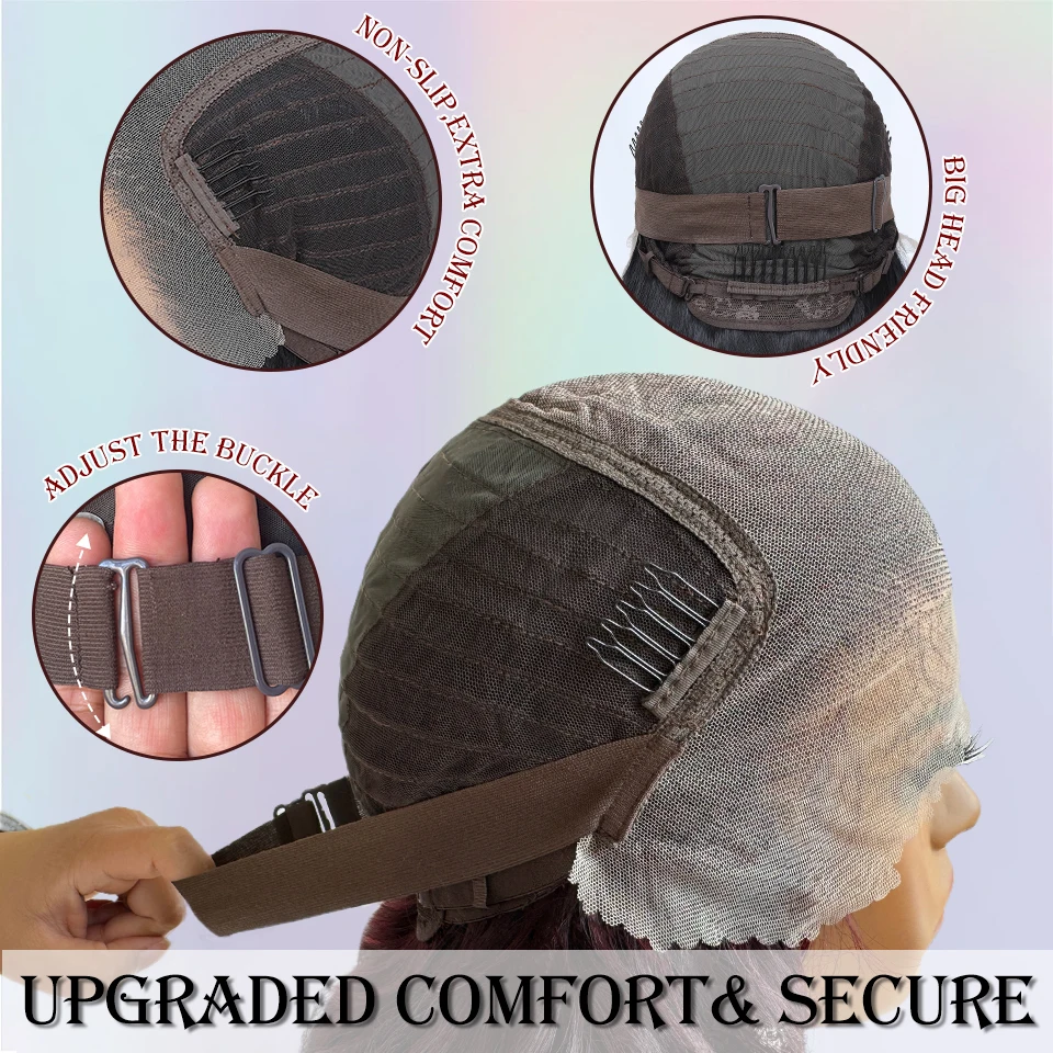 HD 레이스 프론트 가발, 블렌드 헤어 13X6 레이스 가발, 프리 플러킹된 글루리스 합성 내열 롱 스트레이트 블랙 & 블론드 가발