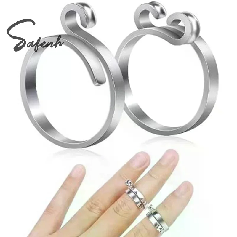 2pcs Adjustable Knitting Crochet Loop Ring Knittied Yarn Guide Finger Faster Holder Thimble Crocheters Thread Ring Sewing Tools