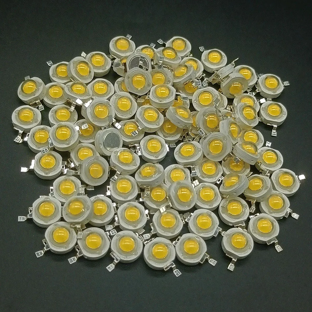 3 W warmweißer Hochleistungs-LED-Perlenemitter DC3,2–3,8 V, 700 mA, 180–200 lm, 3000–3500 K, ohne Sockel