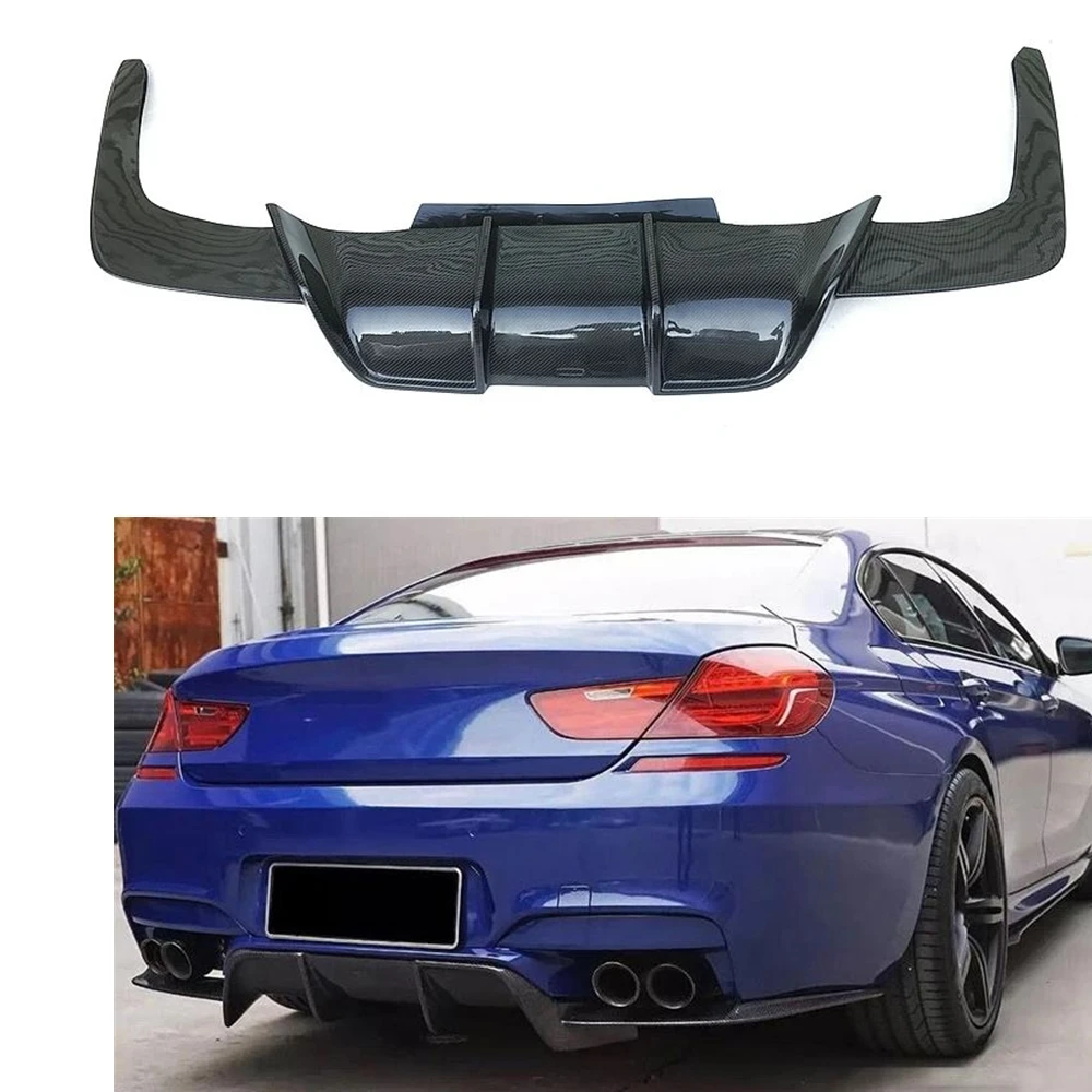 Rear Bumper Diffuser Lip For BMW F06 F12 F13 6 Series M6 2013-2018 Real Carbon Fiber Splitter Exhaust Guard Boot Spoiler Plate