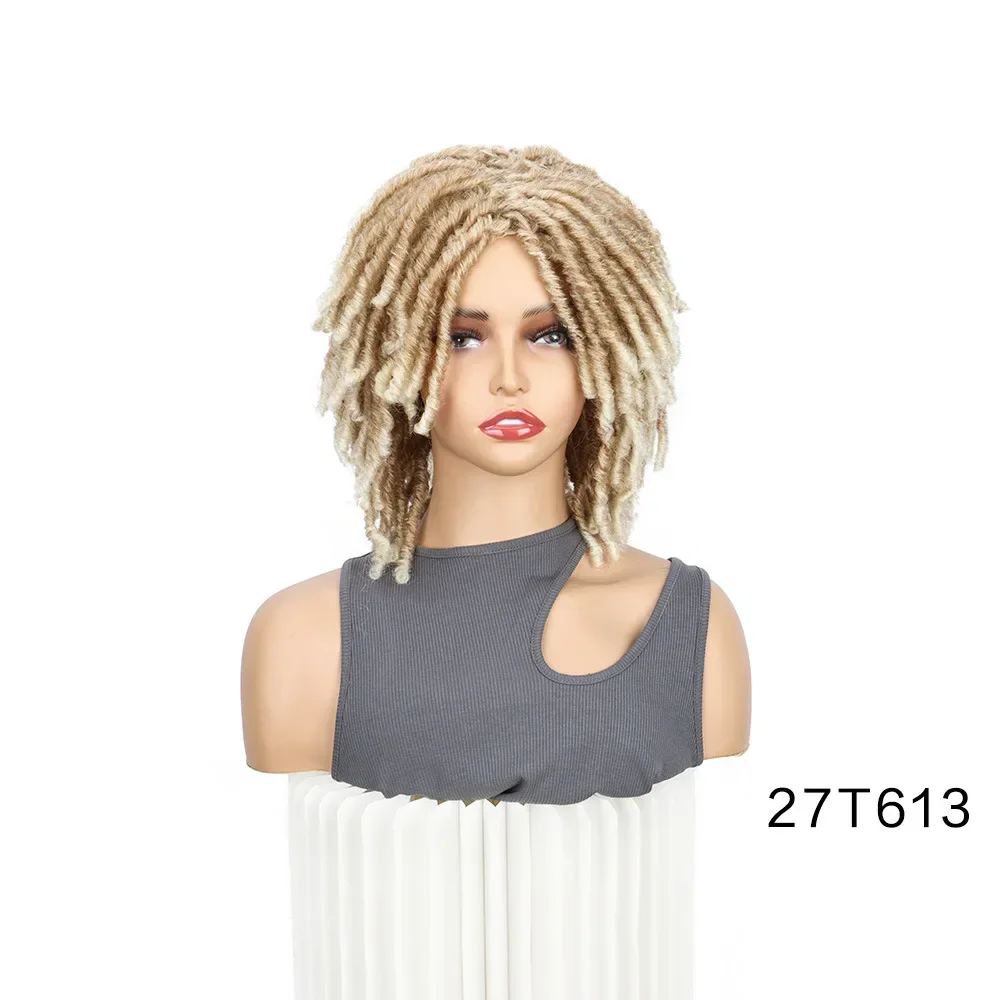 14 بوصة قصيرة الأفرو مجعد مضفر بيروكات صناعية للرجال أوبورن شعر مستعار المجدل الكروشيه تويست شعر مستعار جديلة الباروكات