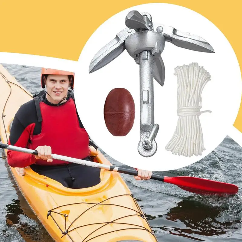 Canoe Anchoring Boat Anchoring System Kit Folding Heavy-Duty Quick-Release Boat Accessories For Lake Fishing Rafting Dock