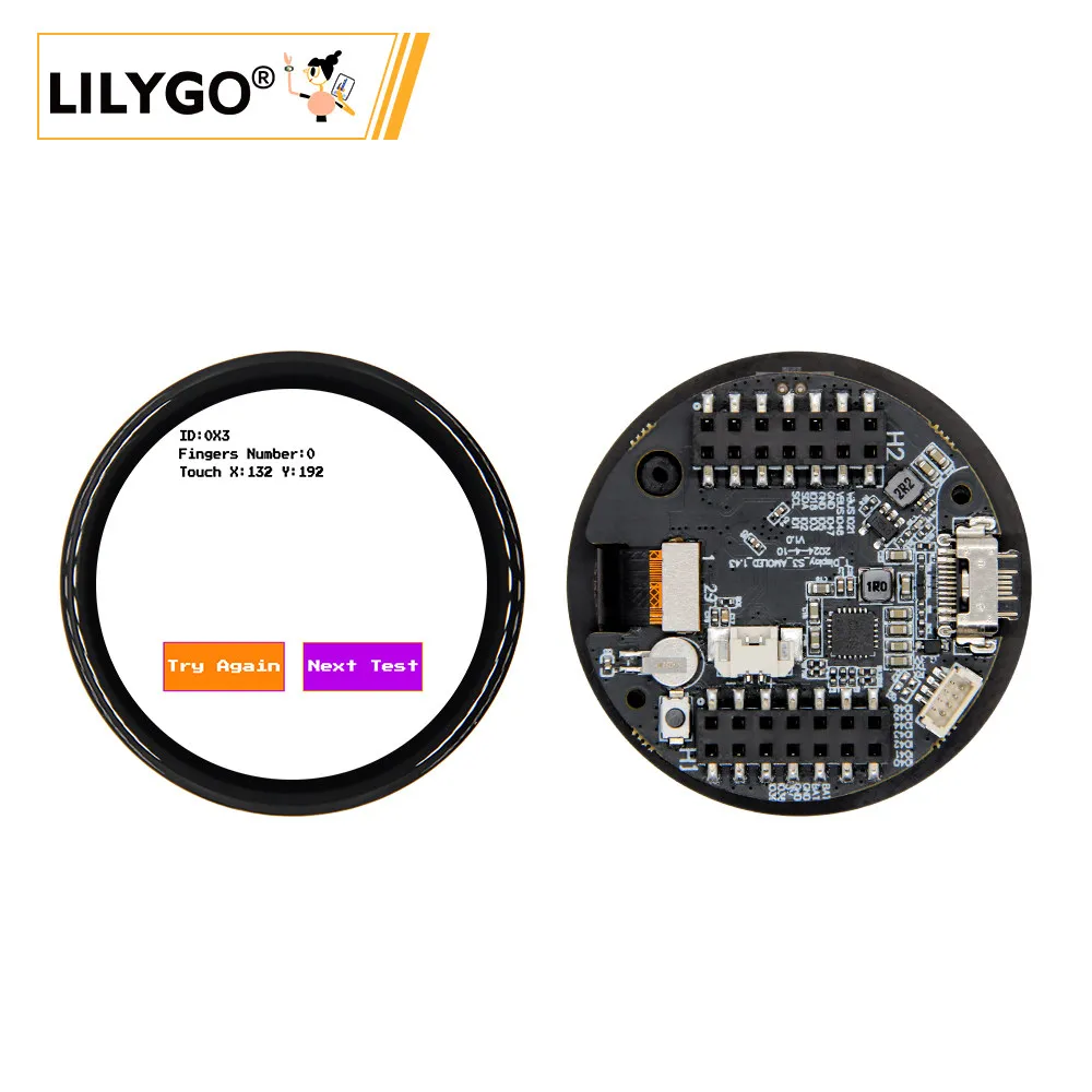 LILYGO T-Display-S3 ESP32-S3 Touch 1.43-inch AMOLED Module with SD Card Support
