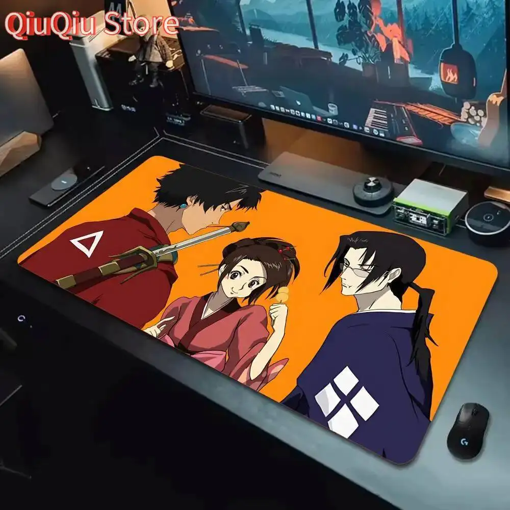 Alfombrilla de ratón Game Samurai Champloo, alfombrillas de escritorio para teclado, goma Kawai, alfombrilla de escritorio antideslizante, XXL90x40cm