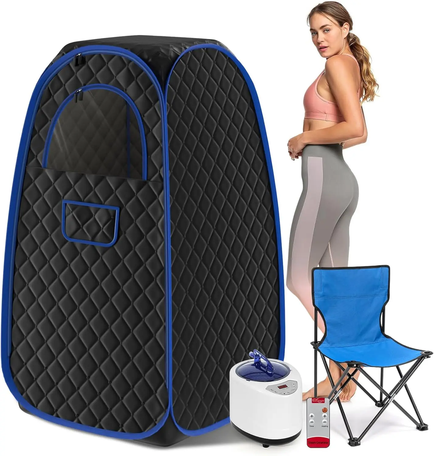 

Foldable Steam Sauna, Portable Sauna for Home, Sauna Tent Sauna Box with 2.6L Steamer, Remote Control