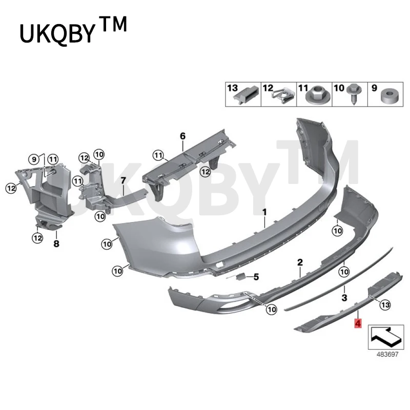 Auto bodens chutz platte 2012-b mwx5 f15 x5 30dx x5 m50dx x5 35ix hintere Stoßstange untere Verkleidung hinteres Stoßstangen kinn