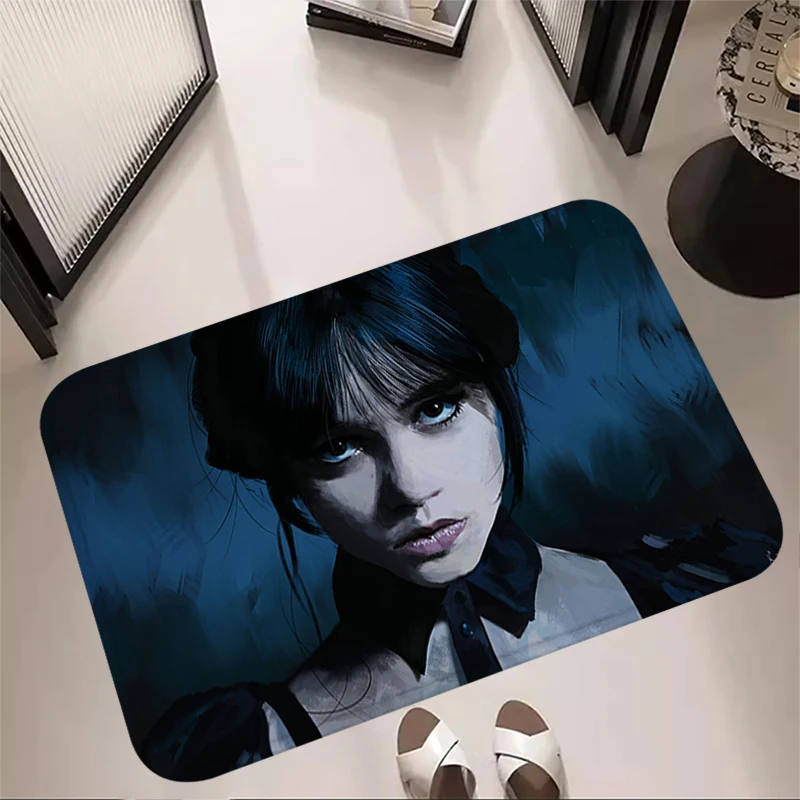 Kawaii Rug Bedsdie Carpet Living Room Rugs Foot Carpets Entrance Doormat Floor Wednesday Addams Mats Non-slip Mat Home Kitchen