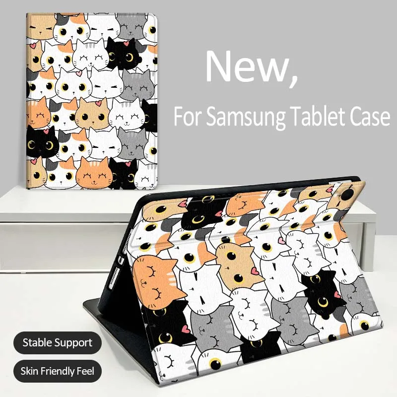 

Cute Anime Cat Art Tablet Case For Samsung Galaxy Tab A A7 A8 A9 A11 S6 S11 Lite Plus 10.1 10.4 10.5 Inch 2022 2025