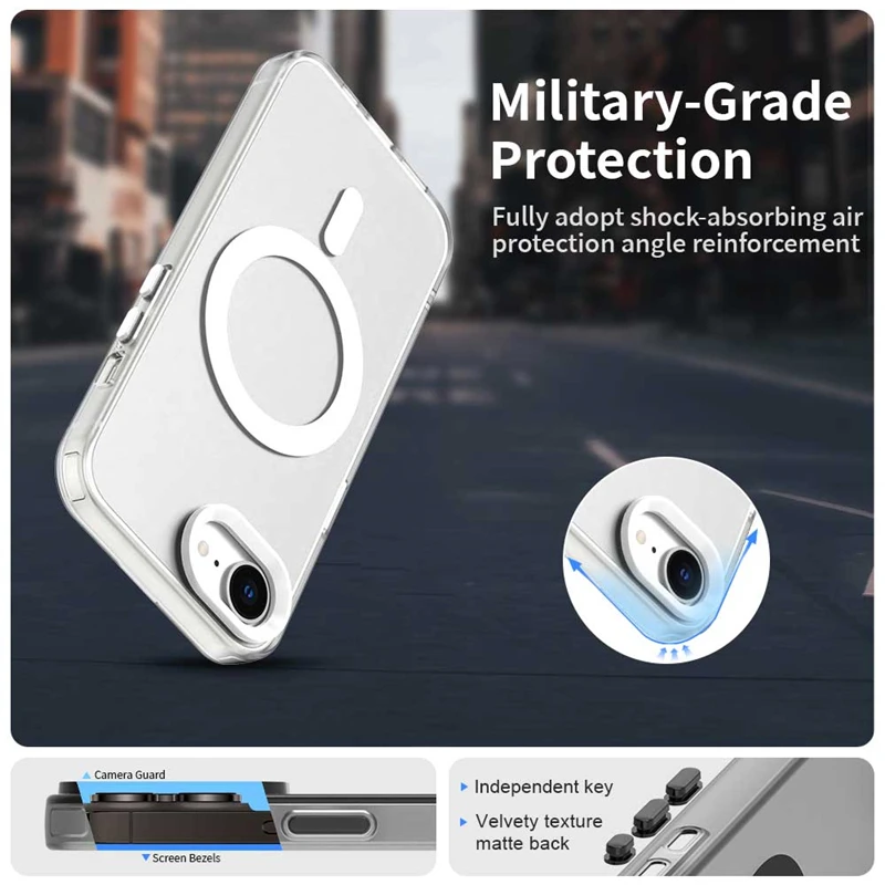 For iPhone 16E Case iPhone 16E Capas New Phone Bumper Shockproof Colour Wireless Charging Magnetic Matte Fundas iPhone 16E