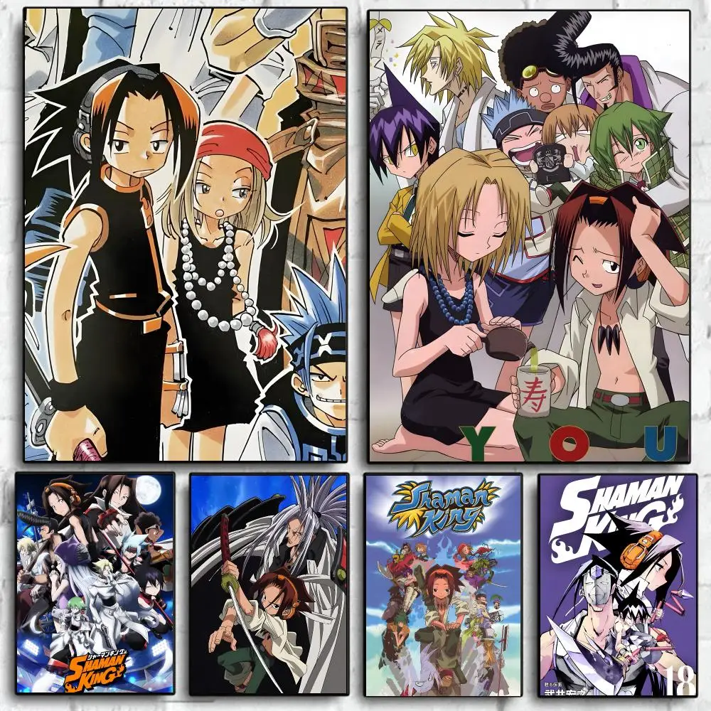 Classic Anime S-Shaman King Poster Self Adhesive Wall Art Decor for Bedroom Living Room Office Home Decor Gift