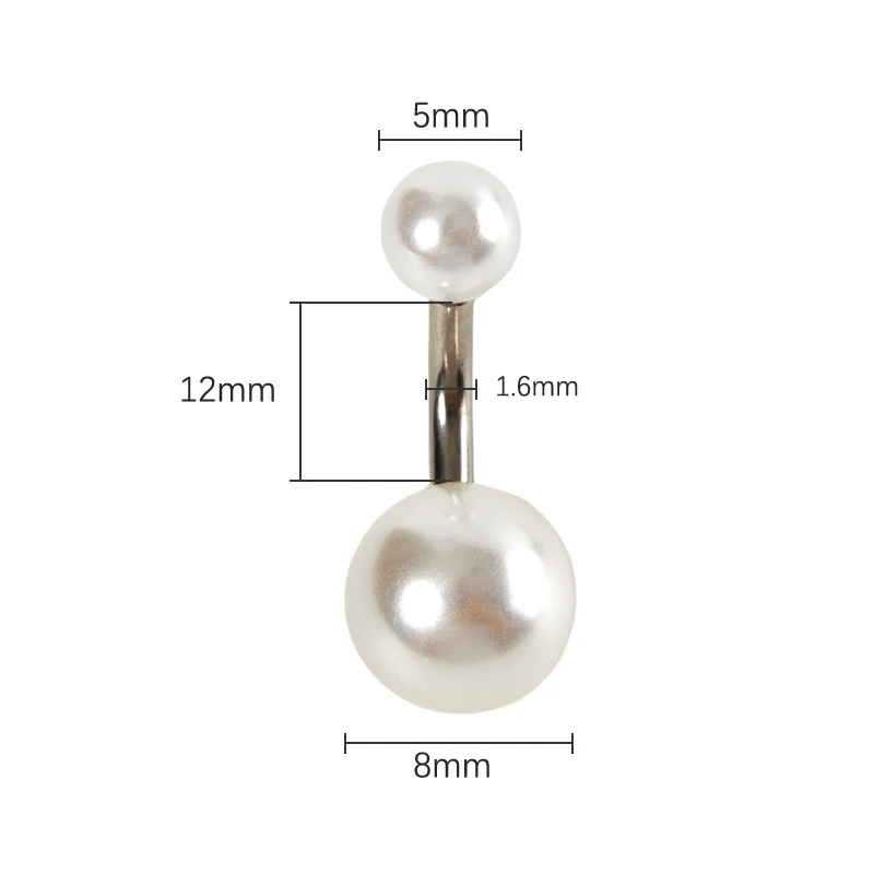 Anello per ombelico con perle d\'imitazione a doppia estremità anello per ombelico in acciaio inossidabile bellissimo regalo di gioielli di moda per