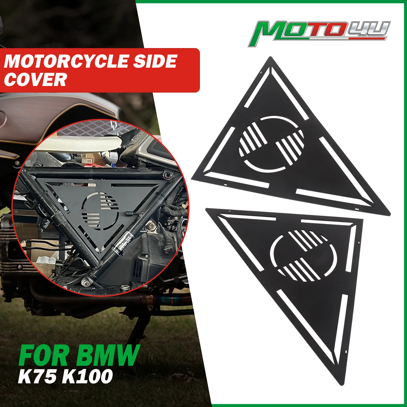 Moto4u neu für bmw k100 k75 k 100 cafe racer scrambler motorrad aluminium seitenwand seiten abdeckung dekorieren schutz zubehör