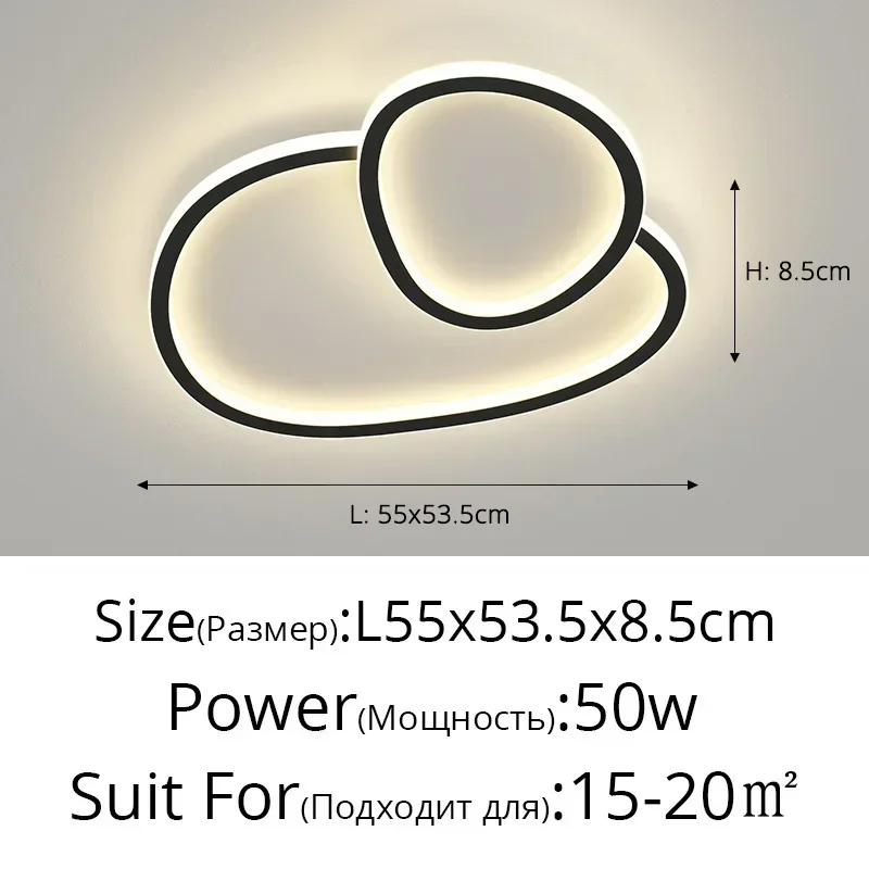 كريم نمط Led غرفة نوم رئيسية الثريات مطعم المصباح الحديثة الحد الأدنى الشمال غرفة المعيشة أضواء السقف المنزل كله