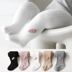 Spring Autumn Kids Tights Soft Cotton Radish Baby Girls Pantyhose Children Infant Knitted Stockings Slim Stripe Leggings