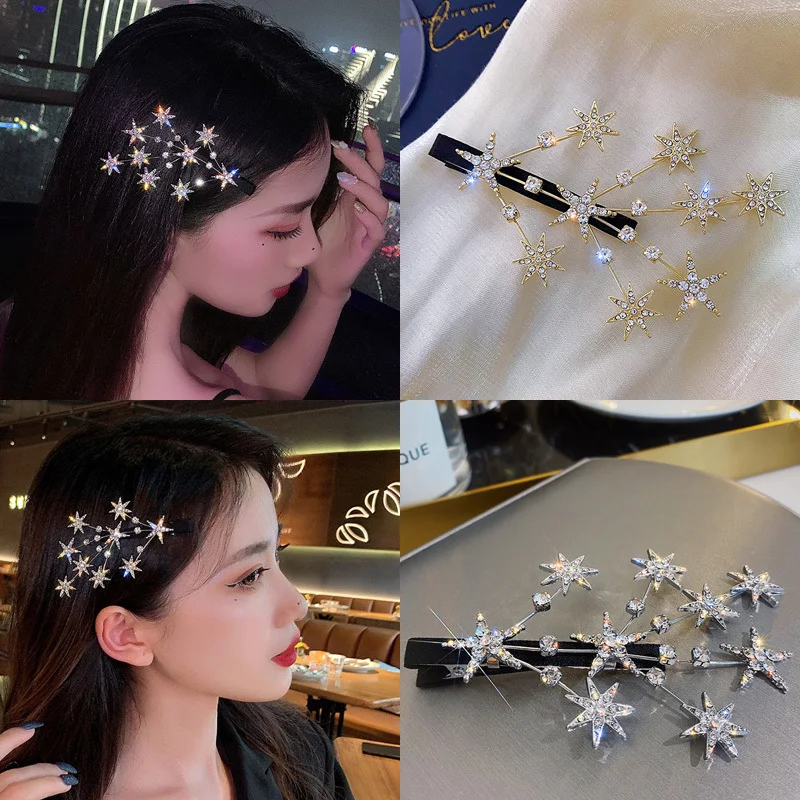 Fashion Crystal Hair Clips For Women Hairpins 2022 Snowflake Butterfly Rhinestone Girl Hair Accessories Vintage Jewelry Headwear