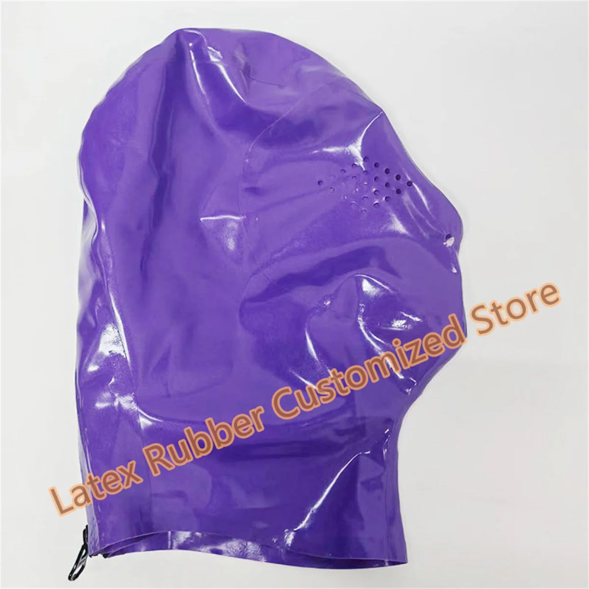 

Latex Hood with Min Eye Hole Back Zip Rubber Mask Clubwear Fetish Halloween Cosplay Costumes Custom made