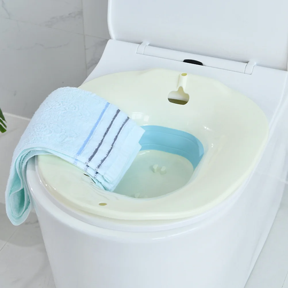 

2 Sets Collapsible Sitz Bath Hemorrhoid Postpartum Care Wash Basin Pregnant Woman Portable Durable Toilet Seat Large