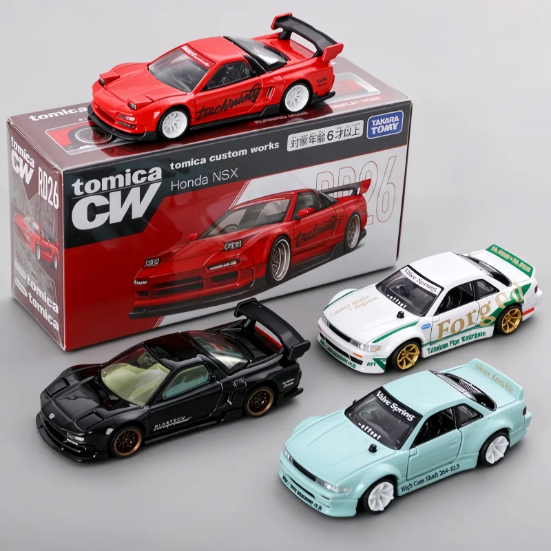 Genuine Tomica Custom Works NSX Nissan Silvia S15 Race Car Diecast Model Collectible Display Ornament For Fans Birthday Gift Toy