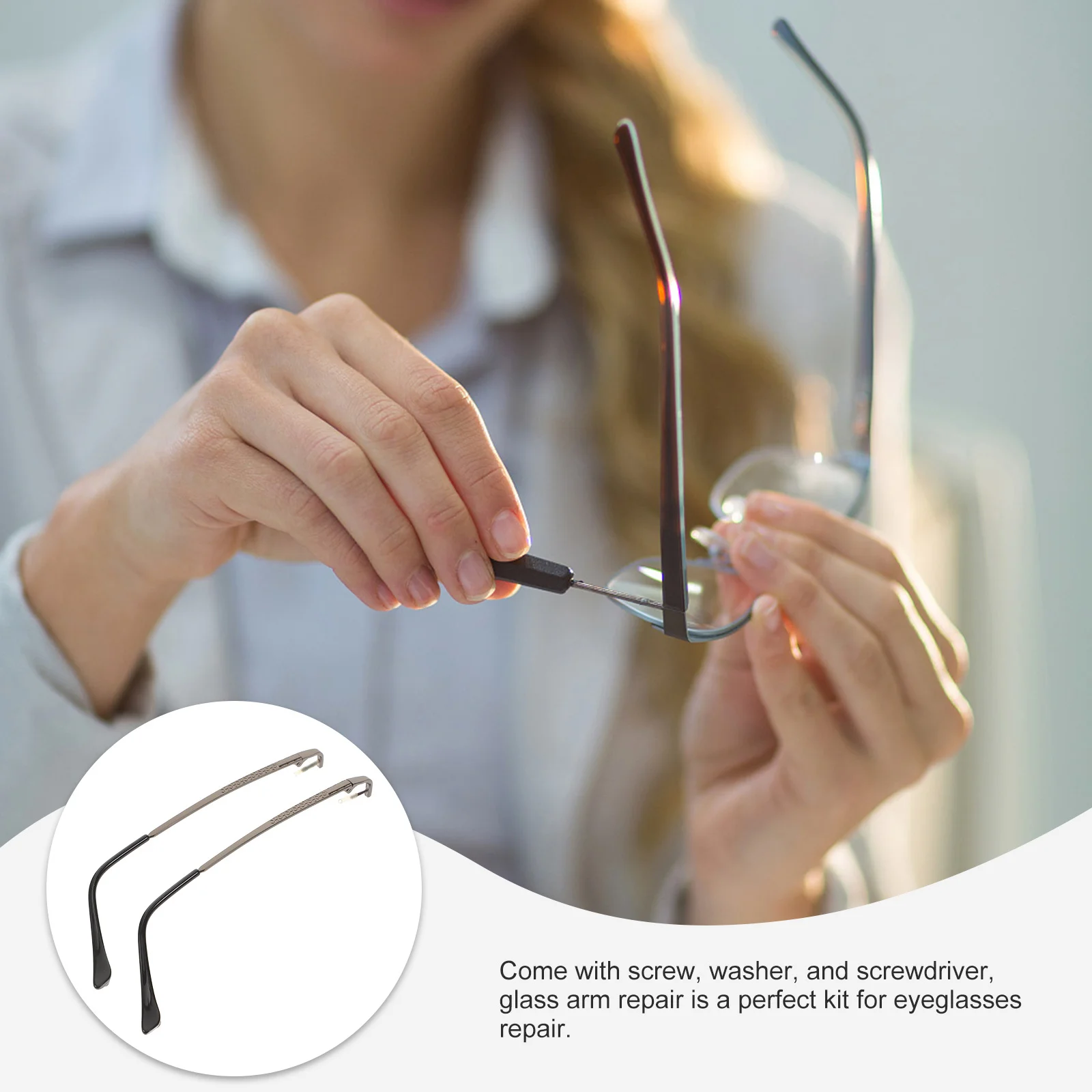 

1Set Glasses Arm Replacement Repair Kit Nose Pads Screws Screwdriver Eyeglass Temple Eyewear Repair Parts for Sunglasses