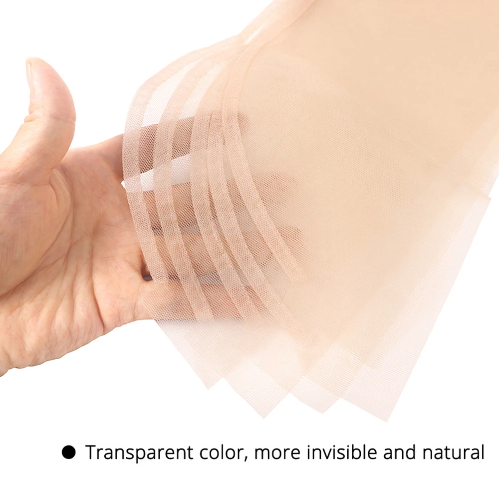 Tanda Tambah Jaring Rambut Renda Swiss Coklat Transparan 2*4 2*6 4*4 5*5 13*4 13*6 Jaring Rambut Dasar untuk Membuat Penutupan Renda Depan 3 Buah