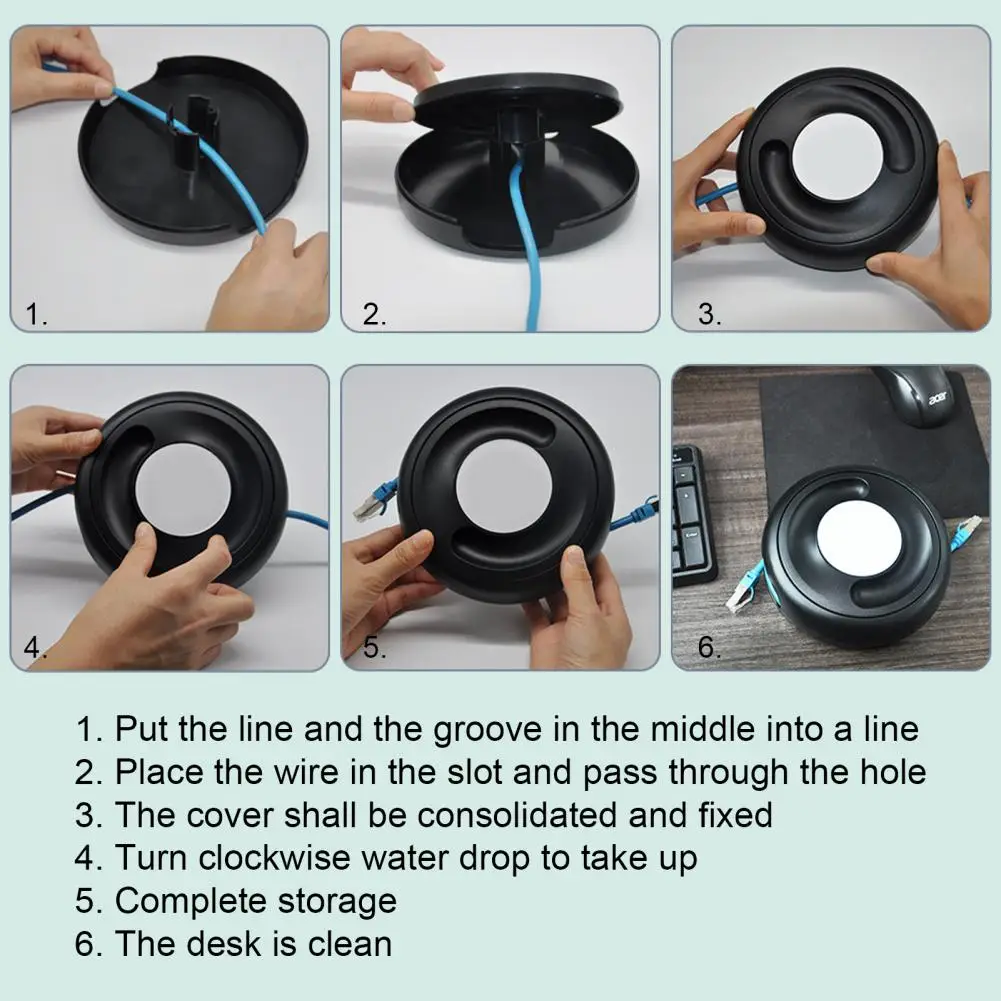 Cable Winder Reusable Rotatable Anti-winding ABS Cable Winder Multifunctional Power Cord Reel Organizer