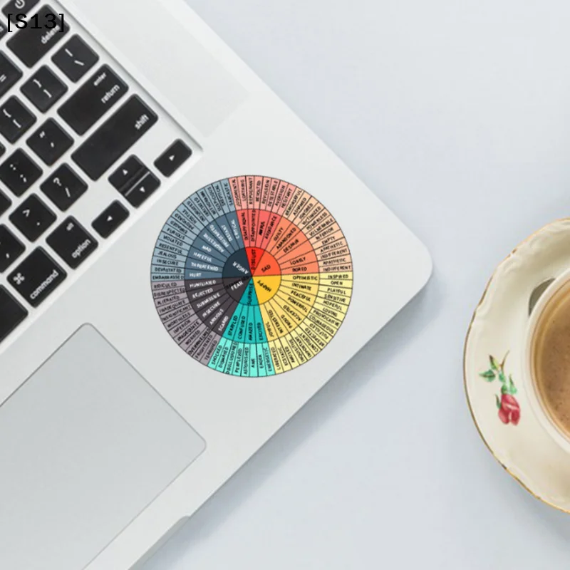

6pcs Colorful Mood Wheel Sticker Mental Emotion Quote Psychology Wall Decoration Laptop Scrapbooking Graffiti Decal tickers[S13]