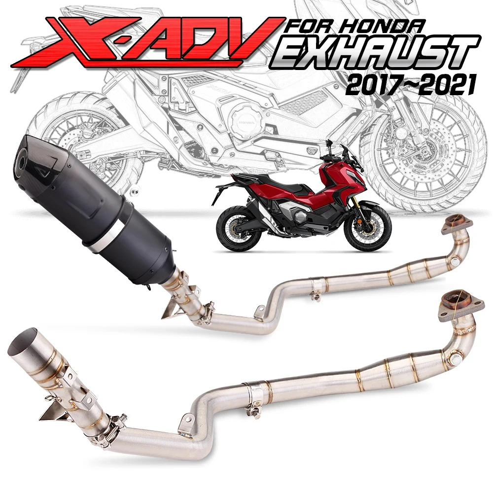 For Honda XADV750 Motorcycle Racing Performance Exhaust Racing slip on Line Motorcycle Muffler 51MM With catalyst Split