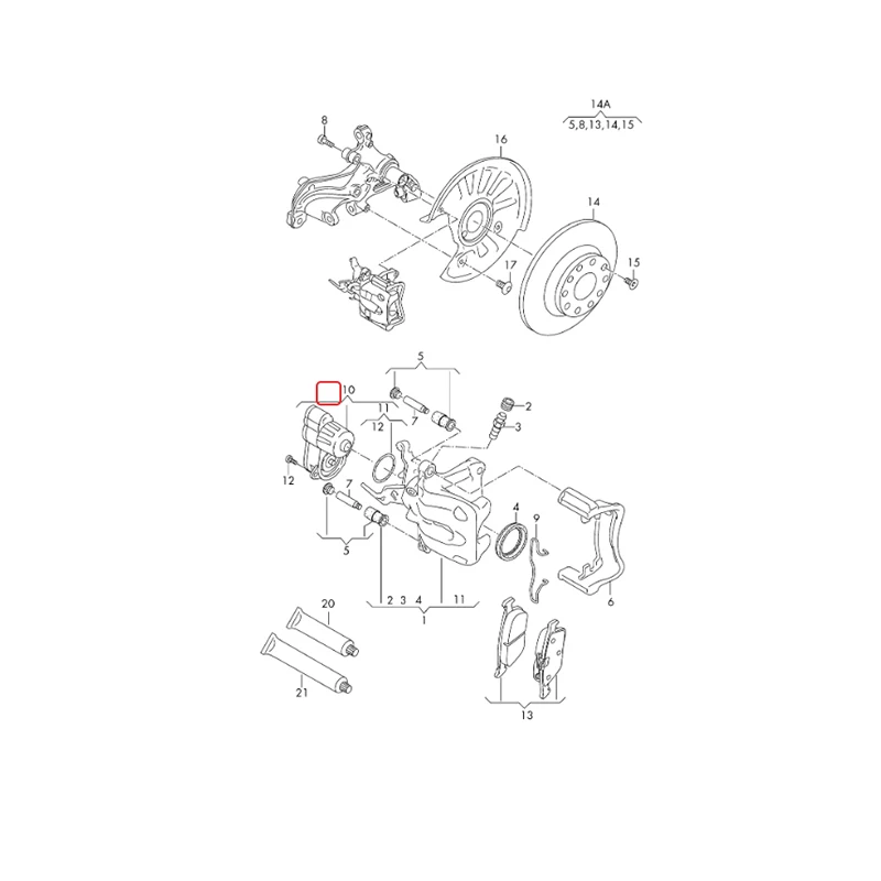 Rear Left Right Parking Brake Calliper Sevo Motor 8V0998281 8V0998281A For Audi A3 S3 TT 3Q0998281 0899052 8V0 998 281 A