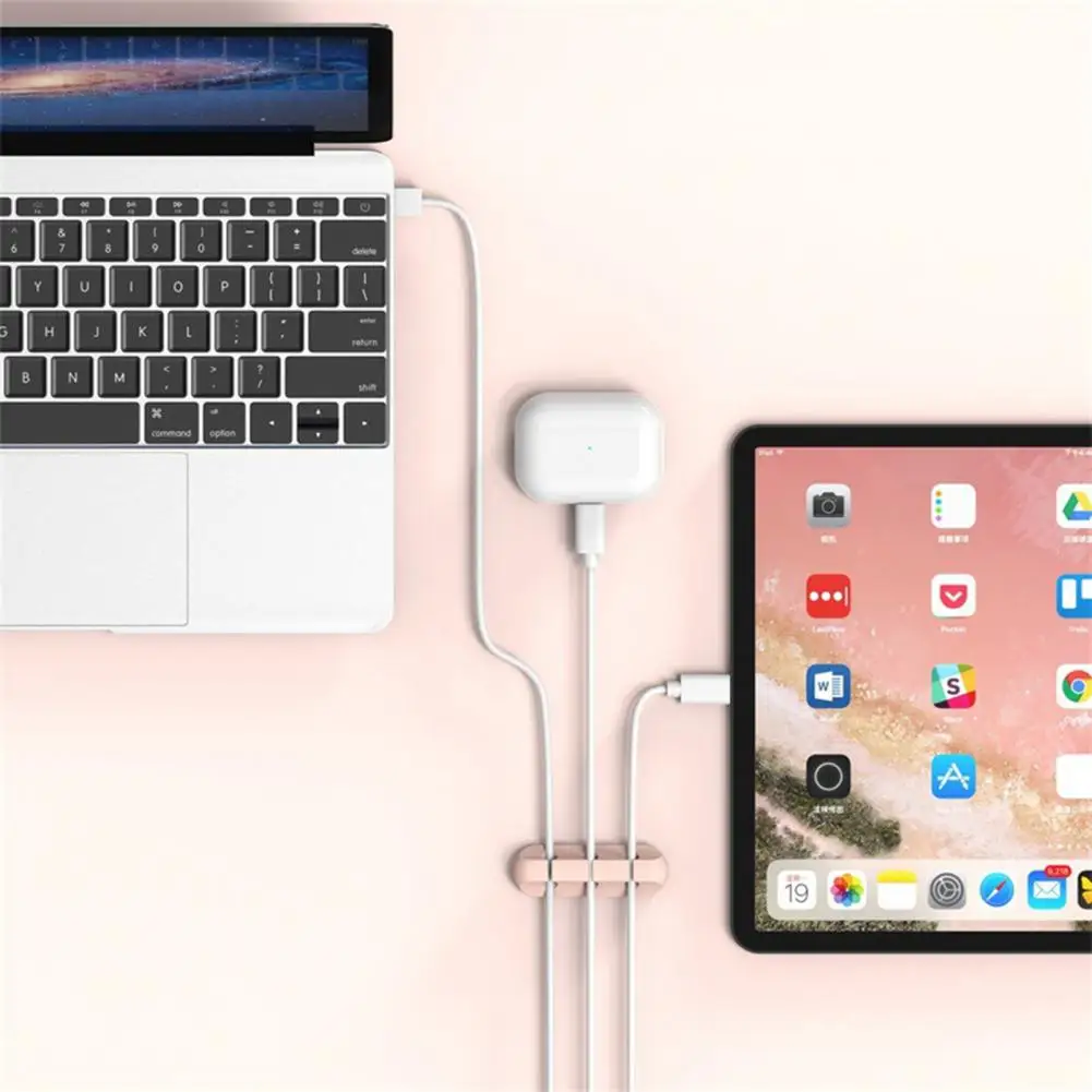 Silicone USB Cable Organizer Cable Winder Desktop Tidy Management Clips Cable Holder for Mouse Headphone Wire Organizer