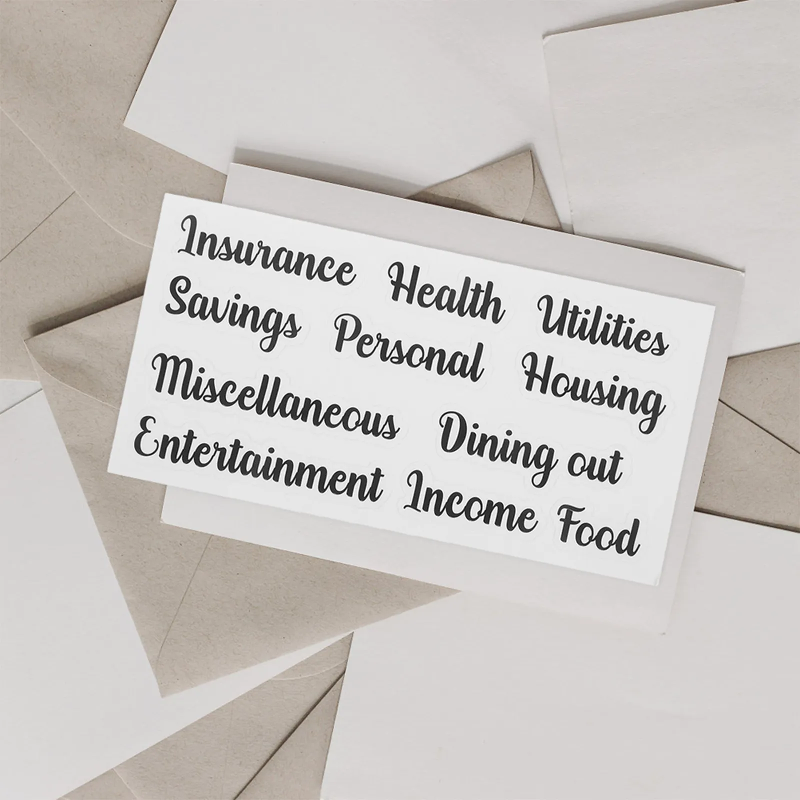 

10Sets Budget Sticker Daily Use Cash Envelope Labels Multi-Function Self-Adhesive Labeling Accessory Household Budget Label