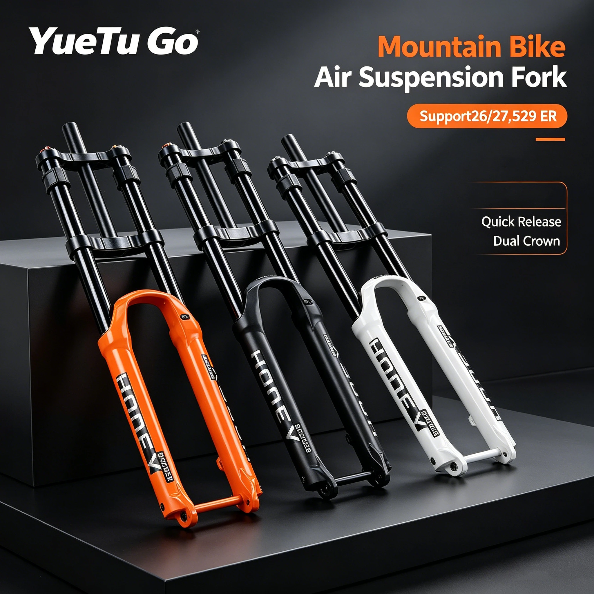 

Mountain Bike Air Front Fork Downhill Double Shoulder Fork 26/27.5/29 ER 9X100MM Damping Quick Release 32 Tubes Lockout Function