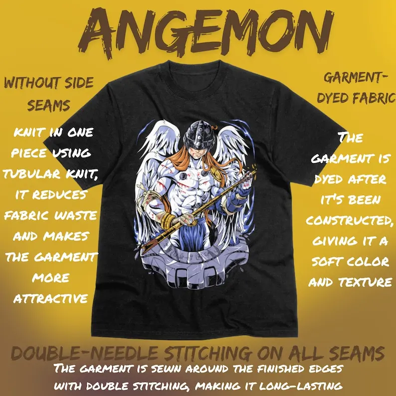 Angemon Digimon T-Shirt  adventure 90s Anime