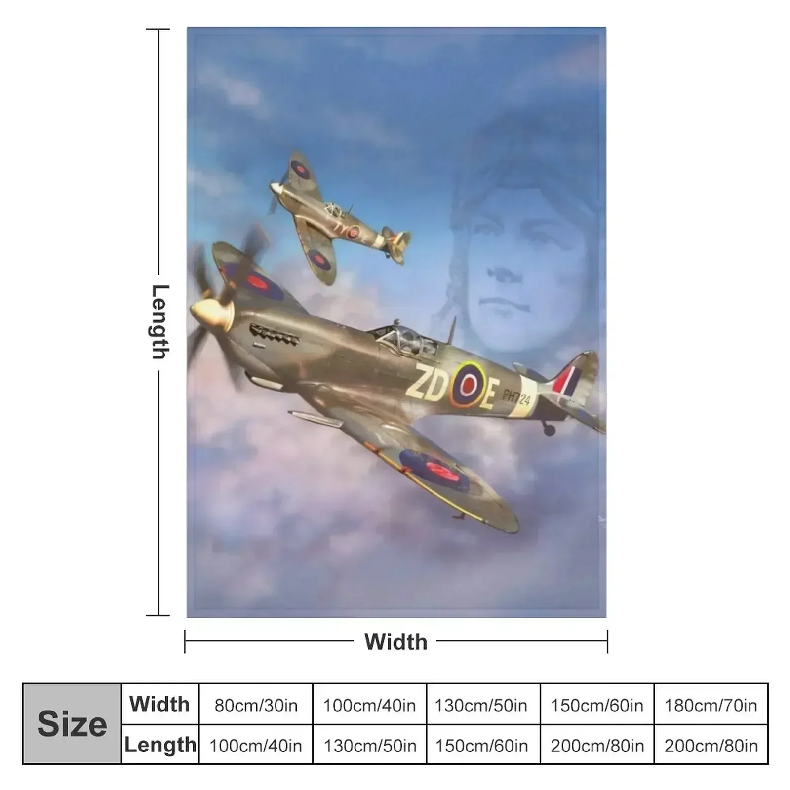 Spirit of the Spitfire Throw Blanket Loose valentine gift ideas Thermal heavy to sleep Blankets