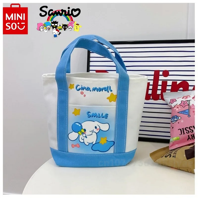 MINISO 2024 New Women's Handbag Fashionable and High Quality Girl's Storage Bag Small and Fresh Versatile Canvas Zero Wallet