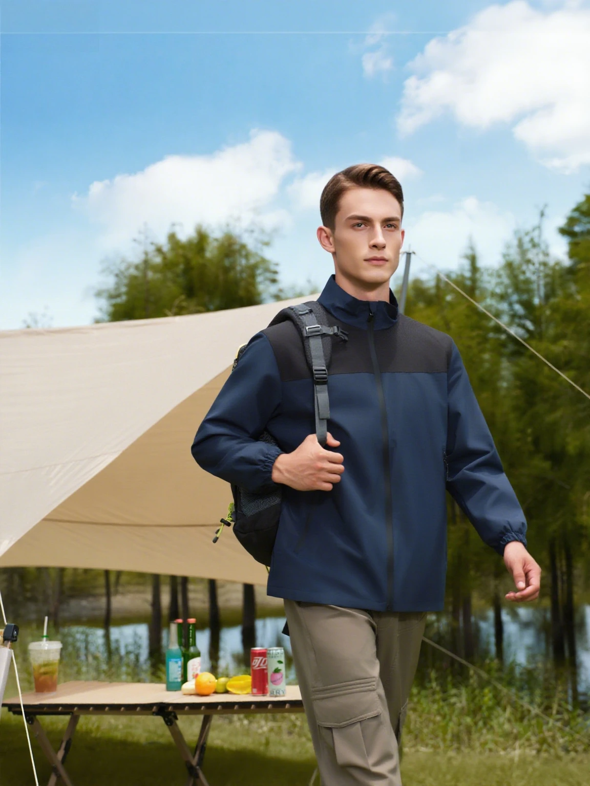 

Men's and Women's Fashion Outdoor Jacket Spring and Autumn Windproof Color Matching Long-sleeved Zipper Coat Sports Brand Top